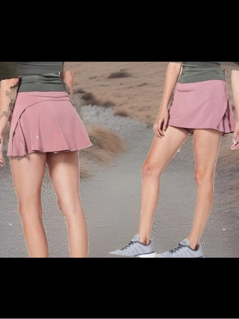 LULULEMON Play Off The Pleats Skirt Skort Women’s Size 6 muted pink EUC